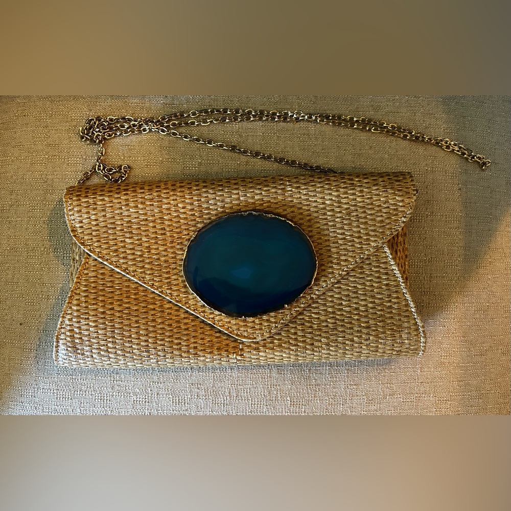 Wimberly Carnelian Straw Envelope Clutch